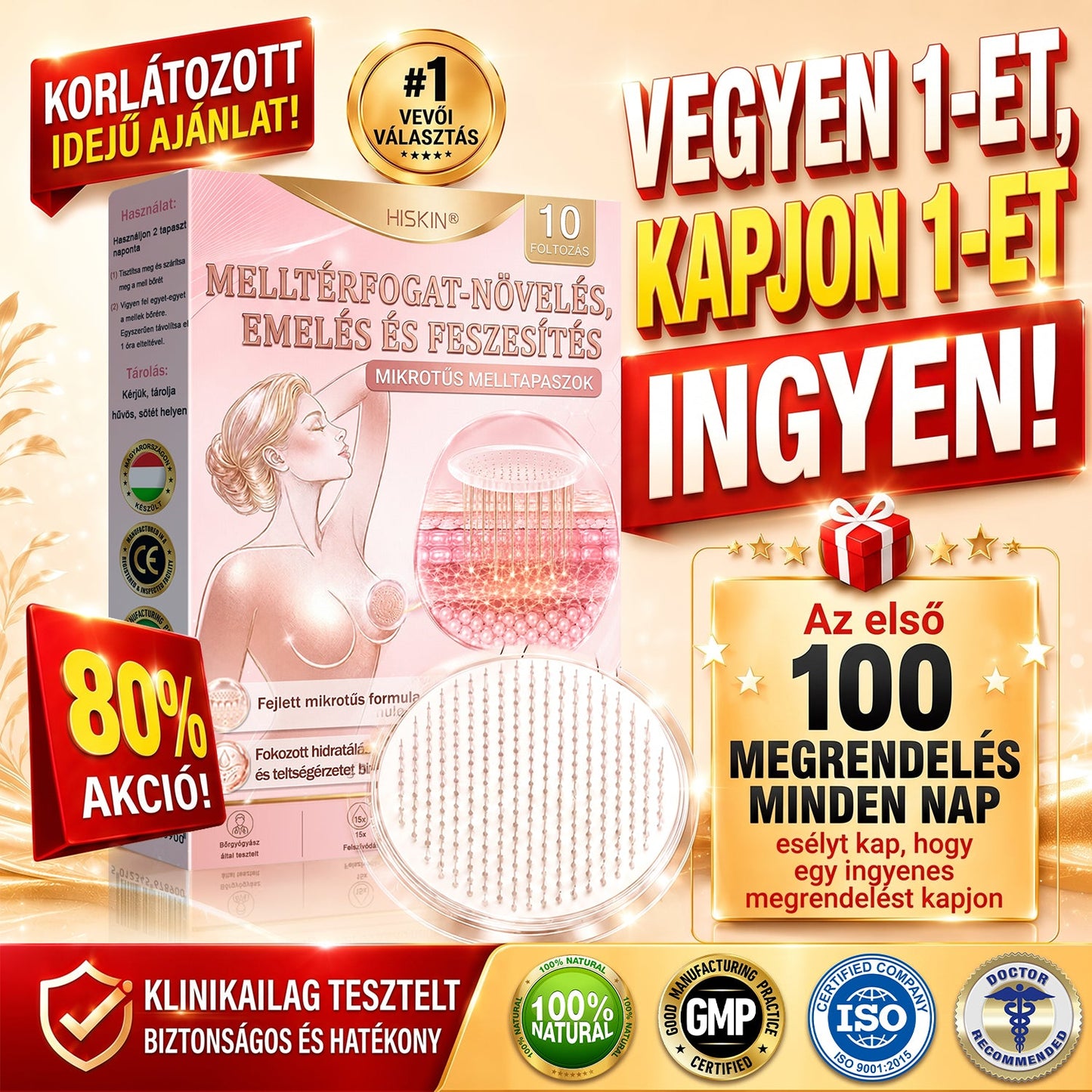 🌟HISKIN® MELLEMELŐ ÉS FESZESÍTŐ MIKROTŰS TAPASZOK